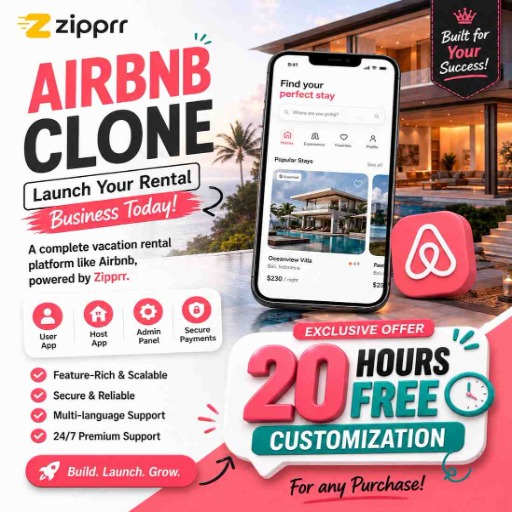 Zipprr Airbnb Clone — No Hidden Charges, Transparent Pricing From $490